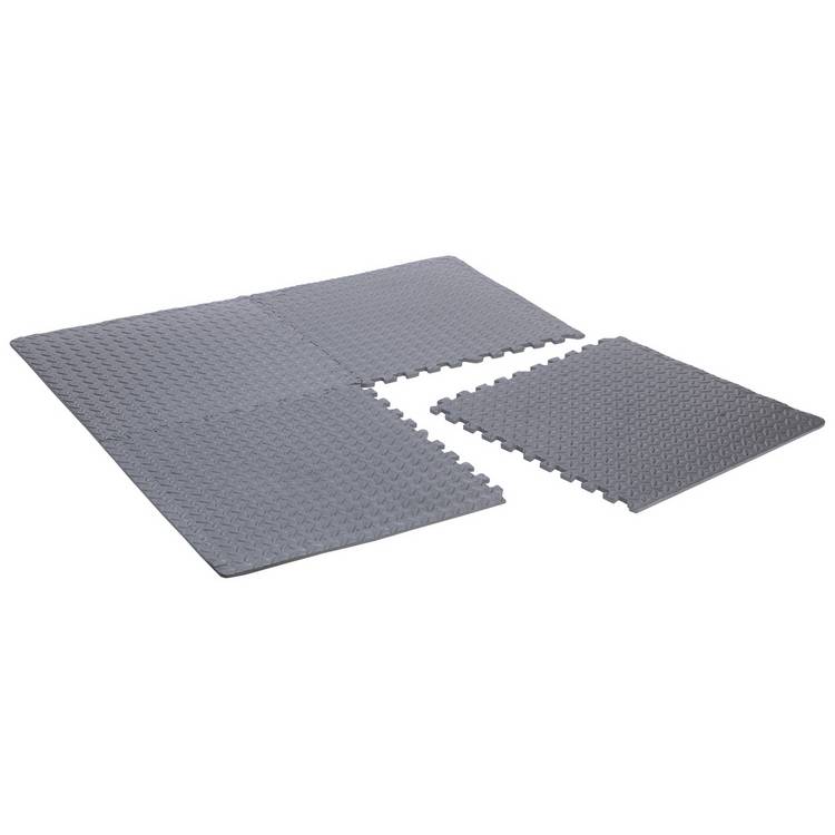 Opti interlocking floor mat set of 4 grey - British product