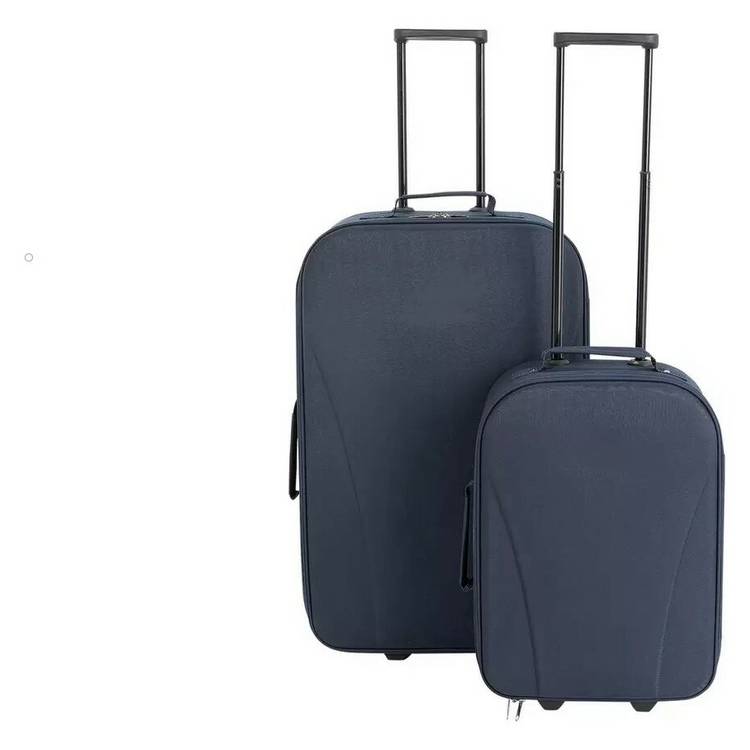 Soft 2 wheeled luggage set blue, imported from the UK