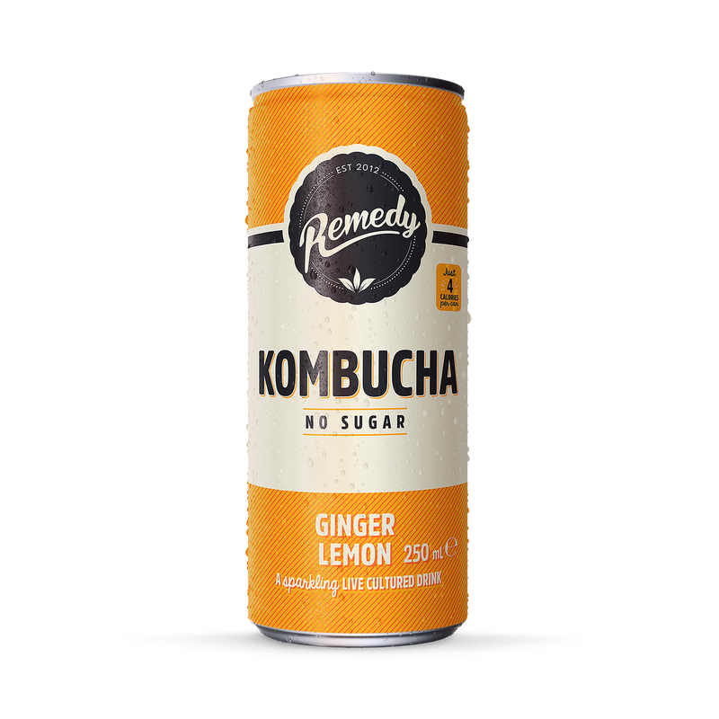 Remedy Kombucha Ginger Lemon 250ml (British brand)