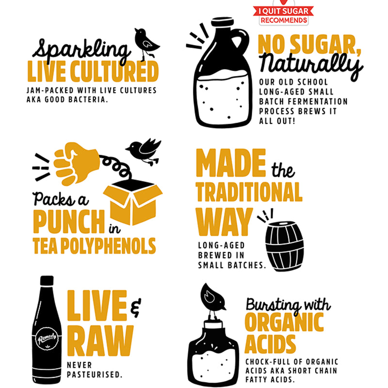Remedy Kombucha Ginger Lemon 250ml (British brand)