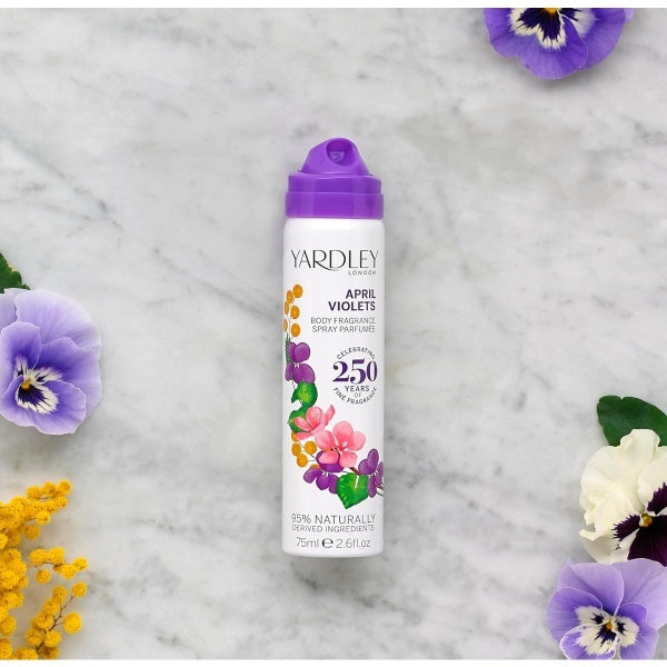 Yardley April Violets body spray 75ml (British brand)