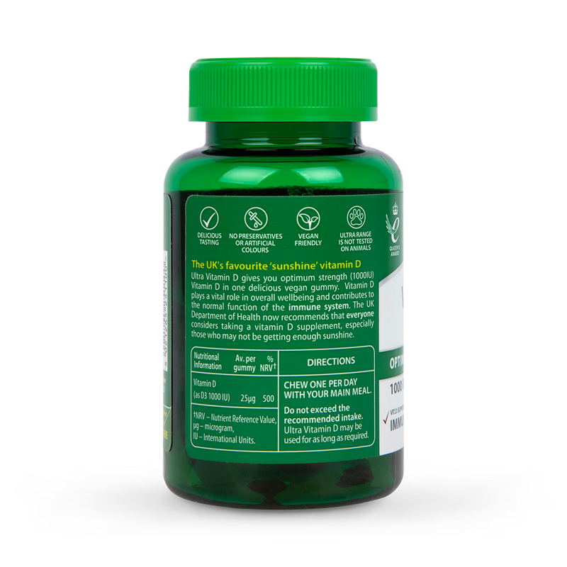 Vitabiotics vegan vitamin d3 gummies orange flavor 50 pack - British product