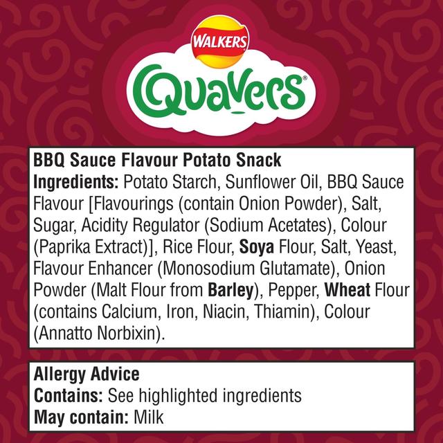 Walkers Quavers BBQ Sauce Multipack Snacks Crisps 6 per pack GOODS M&S