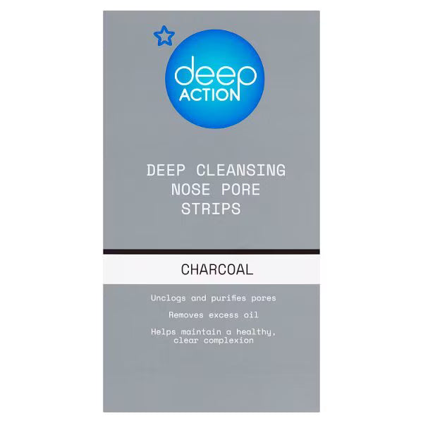 Deep Action charcoal nose pore strips for blackheads - British product