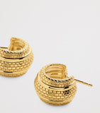 Monica Vinader gold vermeil hoop earrings Heirloom collection, UK version