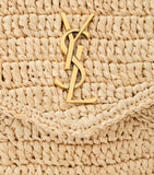 Saint Laurent raffia Cassandre envelope pouch, imported from the UK