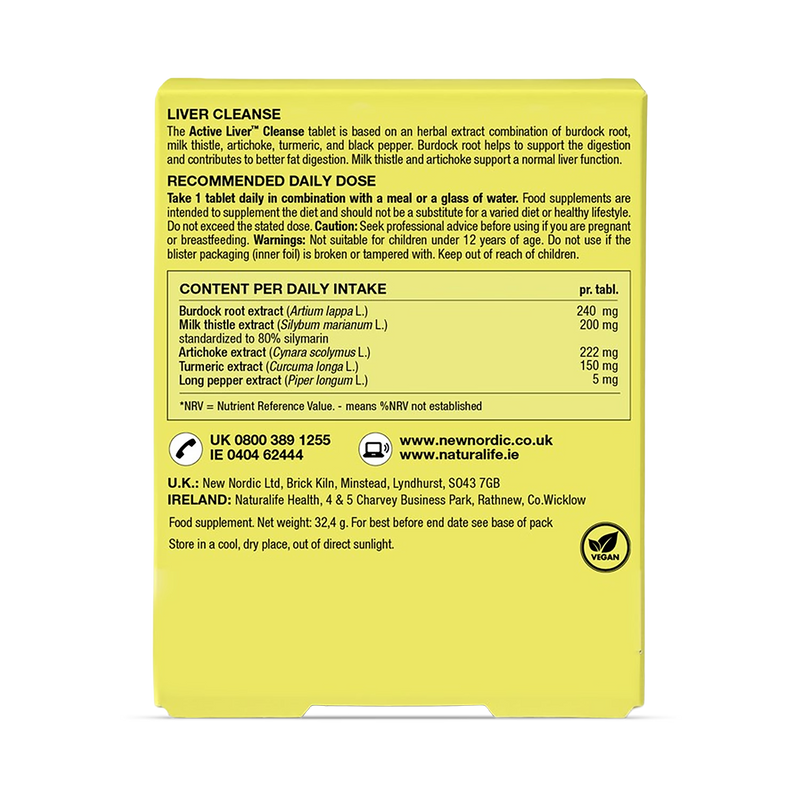 New Nordic Active Liver Cleanse supplement 30 tablets - British product
