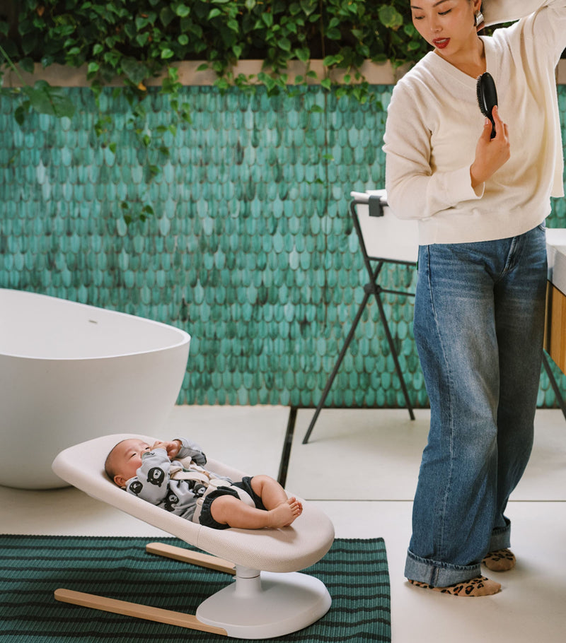 Stokke Yoga baby bouncer swing with beechwood base - British product