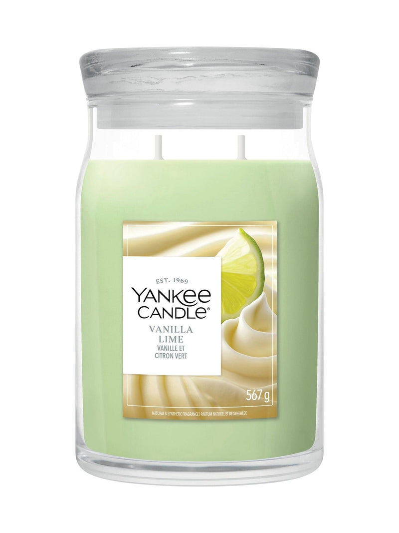 Yankee Candle Vanilla Lime medium jar candle, imported from the UK
