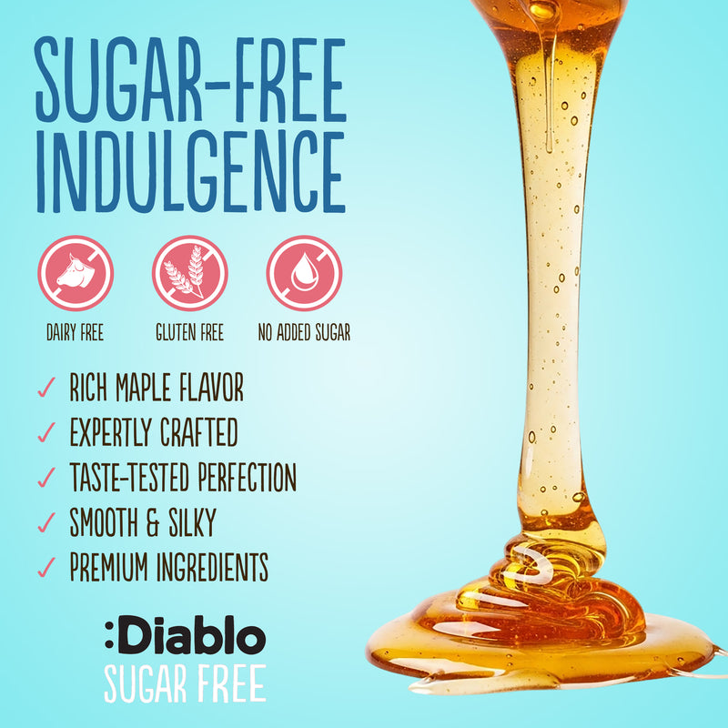 Diablo sugar free maple syrup dessert sauce 390g pack of 10 - British product