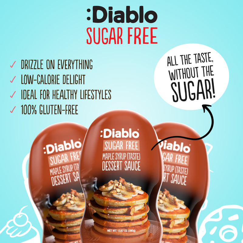 Diablo sugar free maple syrup dessert sauce 390g pack of 10 - British product