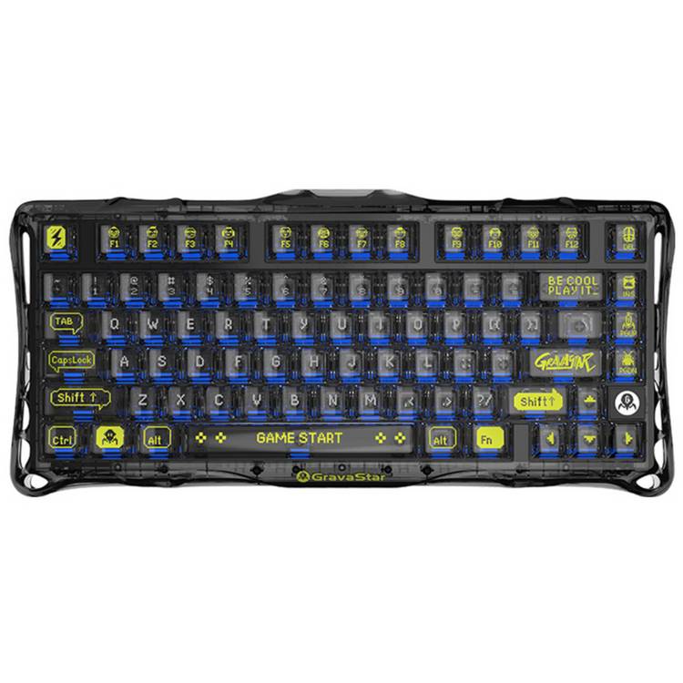GravaStar Mercury K1 Lite gaming keyboard transparent black, imported from the UK