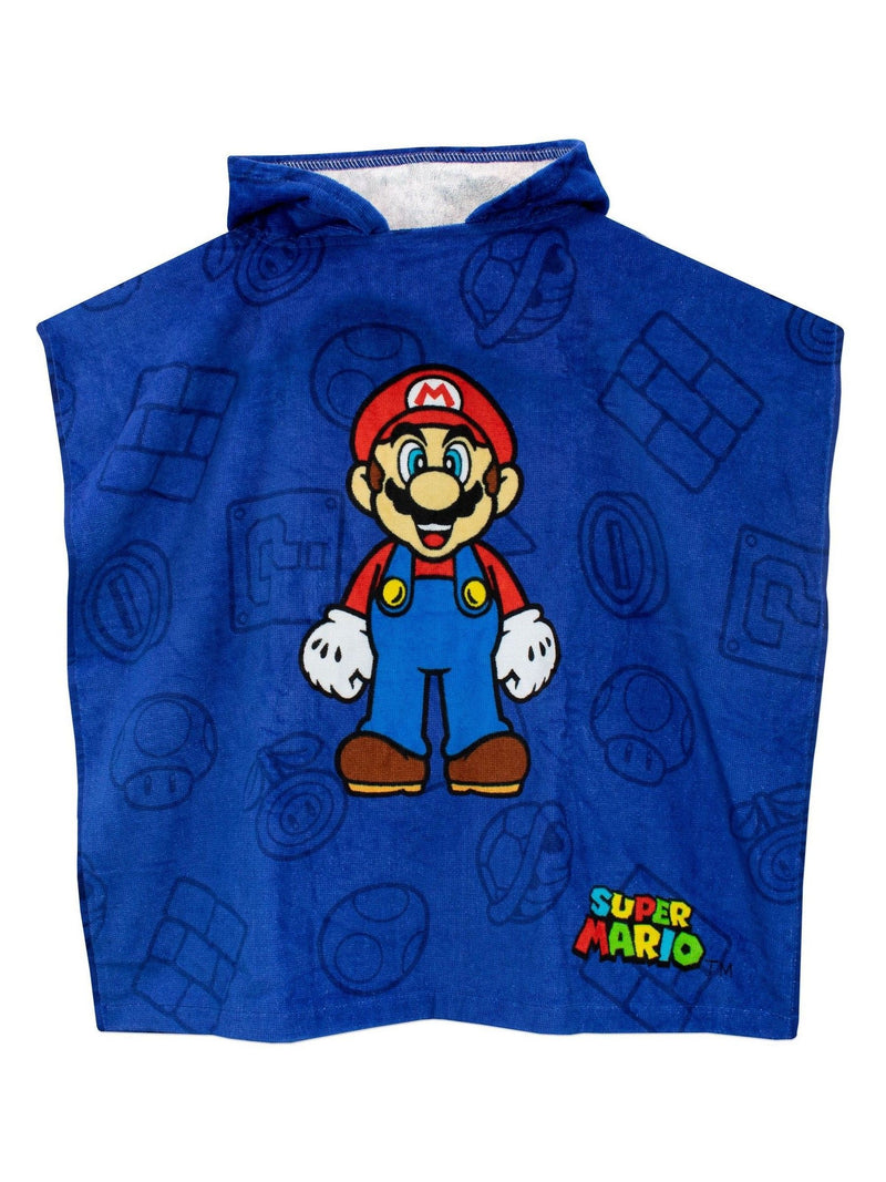 Super Mario blue towel poncho, imported from the UK
