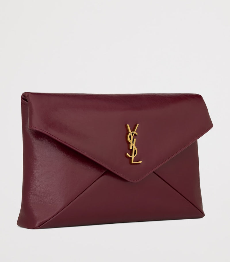 Saint Laurent large leather Cassandre envelope pouch, UK version