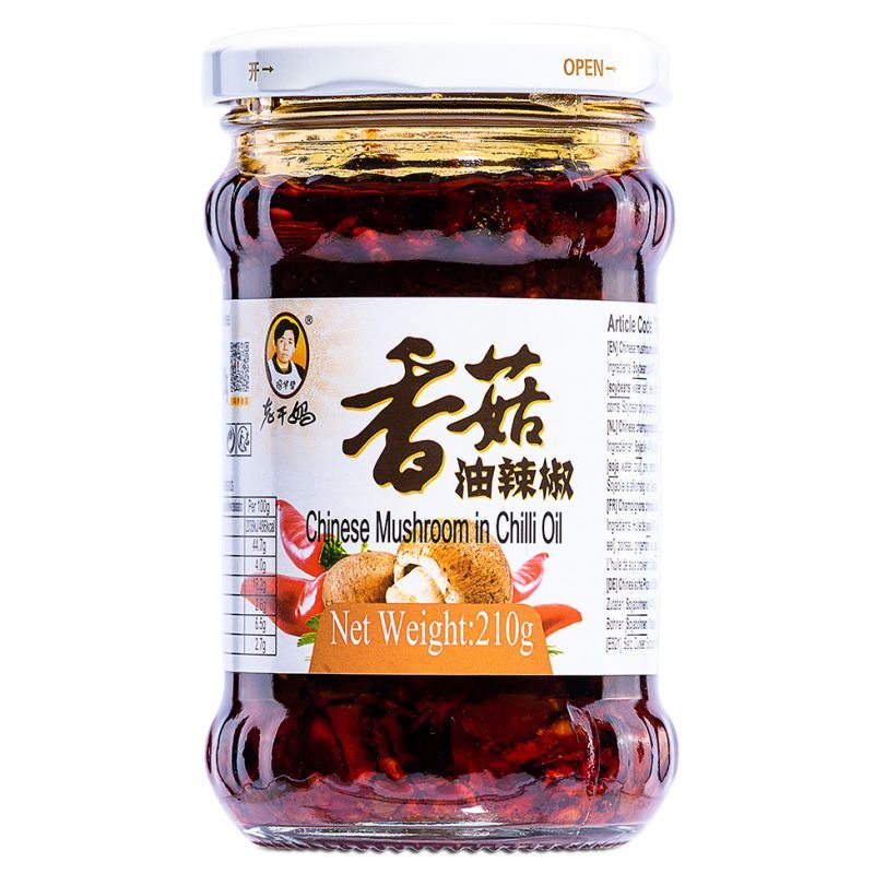 Lao Gan Ma Chinese mushrooms in chilli oil, (British brand)