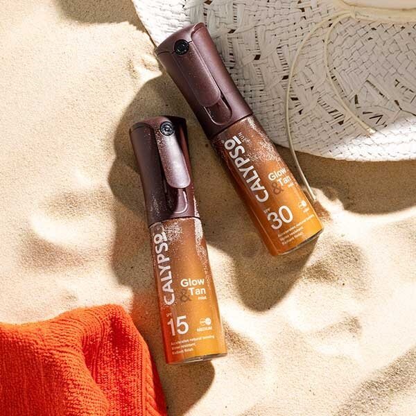Calypso Glow and Tan Mist SPF15 100ml, imported from the UK