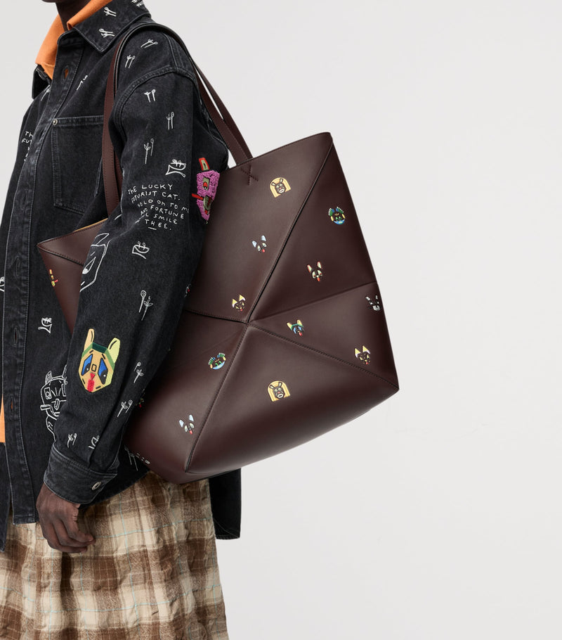 LOEWE Louis Wain XL calfskin puzzle fold tote bag (British brand)