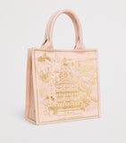 Harrods small gold building shopper bag in cotton canvas, UK version