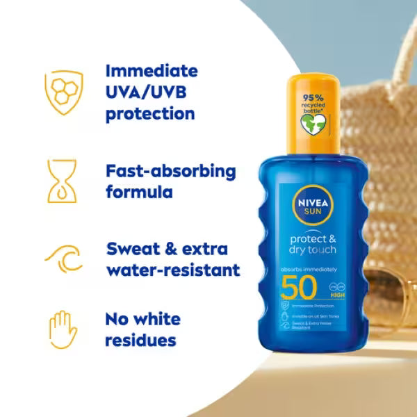 Nivea Invisible Sun Spray SPF50 200ml, imported from the UK