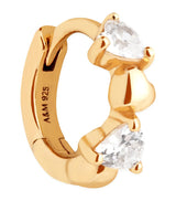 Harrods Astrid & Miyu Yellow Gold-Plated Heart Cluster Single Hoop Earring- Buy online at McGrocer
