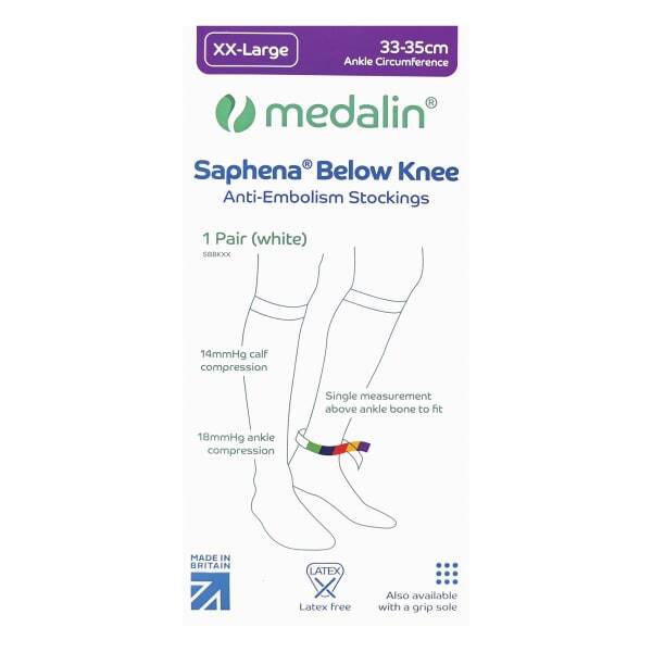 Medalin anti-embolism compression socks below knee - British product
