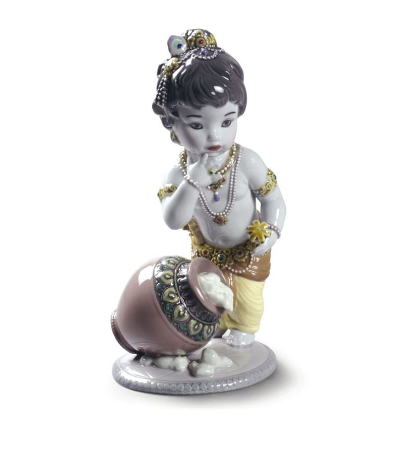 Lladró Krishna Butterthief figurine 21cm, imported from the UK
