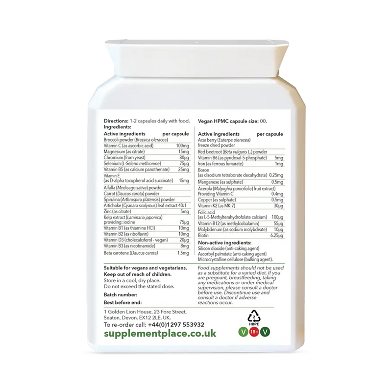 Supplement Place wholefood multivitamins minerals 60 capsules, UK version
