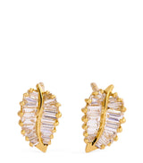 Harrods Anita Ko Yellow Gold and Diamond Palm Leaf Stud Earrings- Buy online at McGrocer