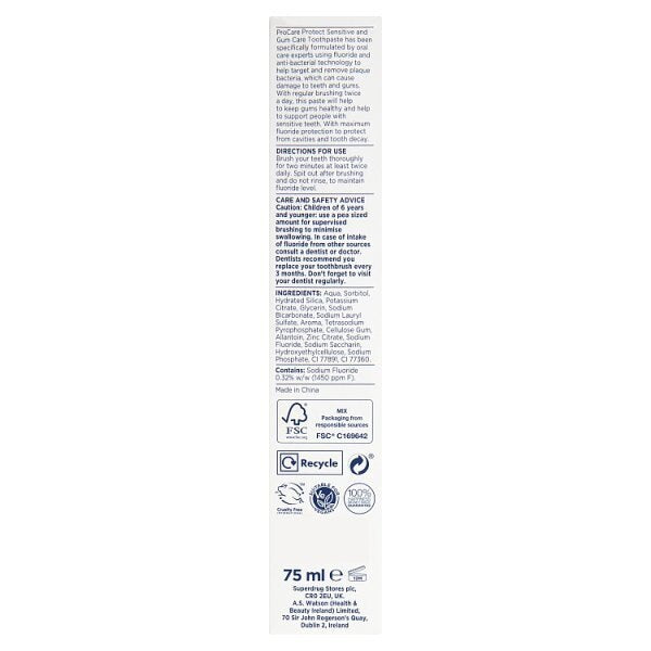 Superdrug ProCare Sensitivity and Gum Toothpaste 75ml GOODS Superdrug