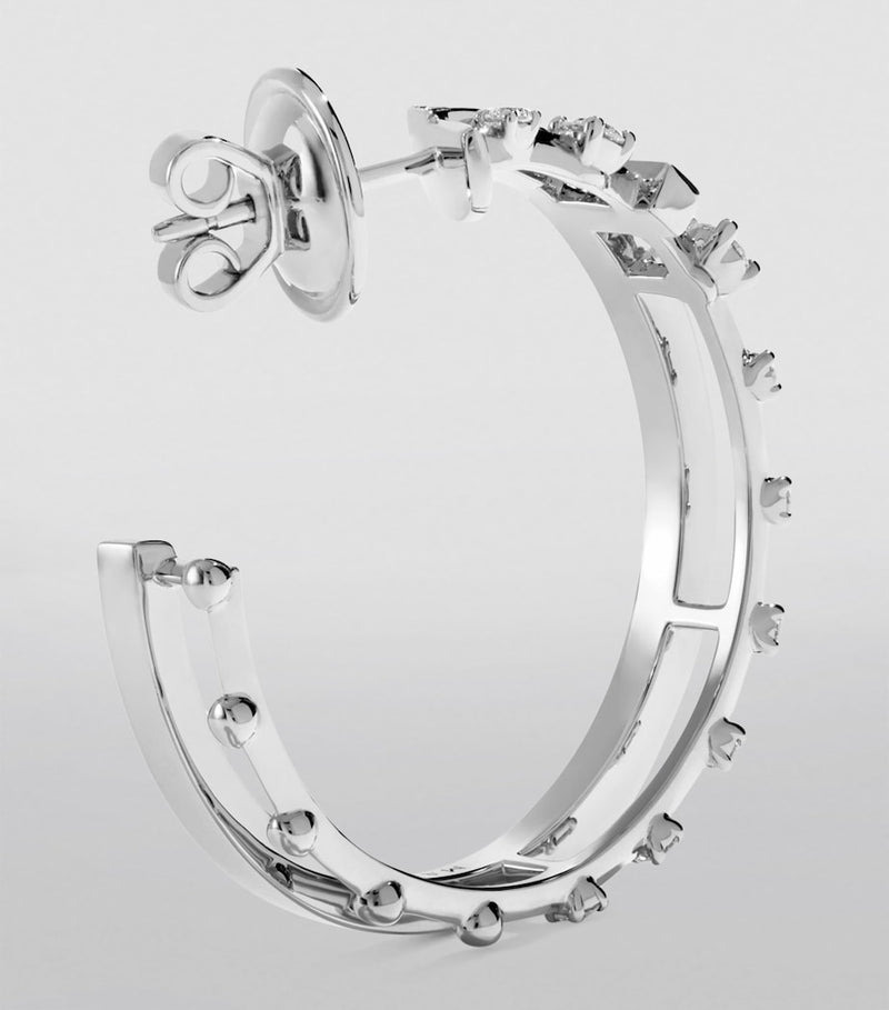MARLI New York white gold diamond hoop earrings (British brand)