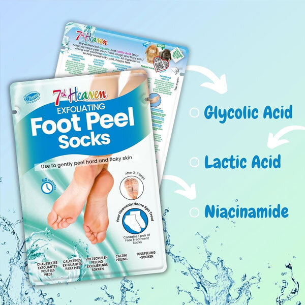 7th Heaven exfoliating foot peel socks 1 pair - British product
