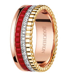 Boucheron mixed gold red ceramic ring - British product