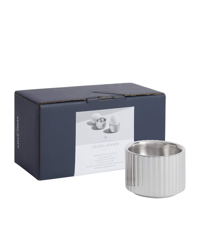 Georg Jensen Bernadotte stainless steel egg cups set of 2, UK version