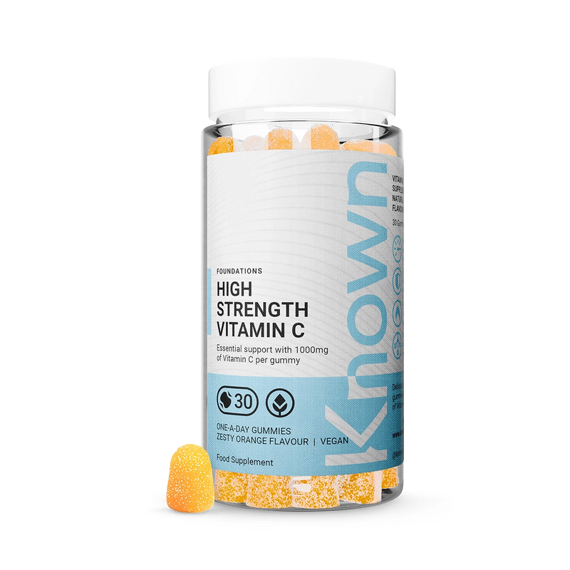 Known Nutrition Vitamin C gummies 1000mg orange flavour, imported from the UK