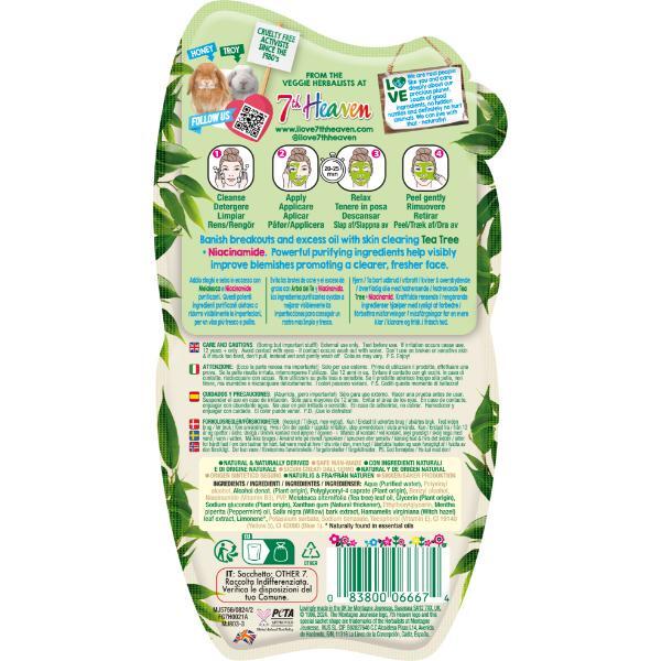 7th Heaven Tea Tree Peel Off Mask with Niacinamide - British product