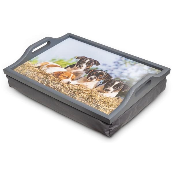 Wooden Lap Tray with Cushion Puppies GOODS Superdrug