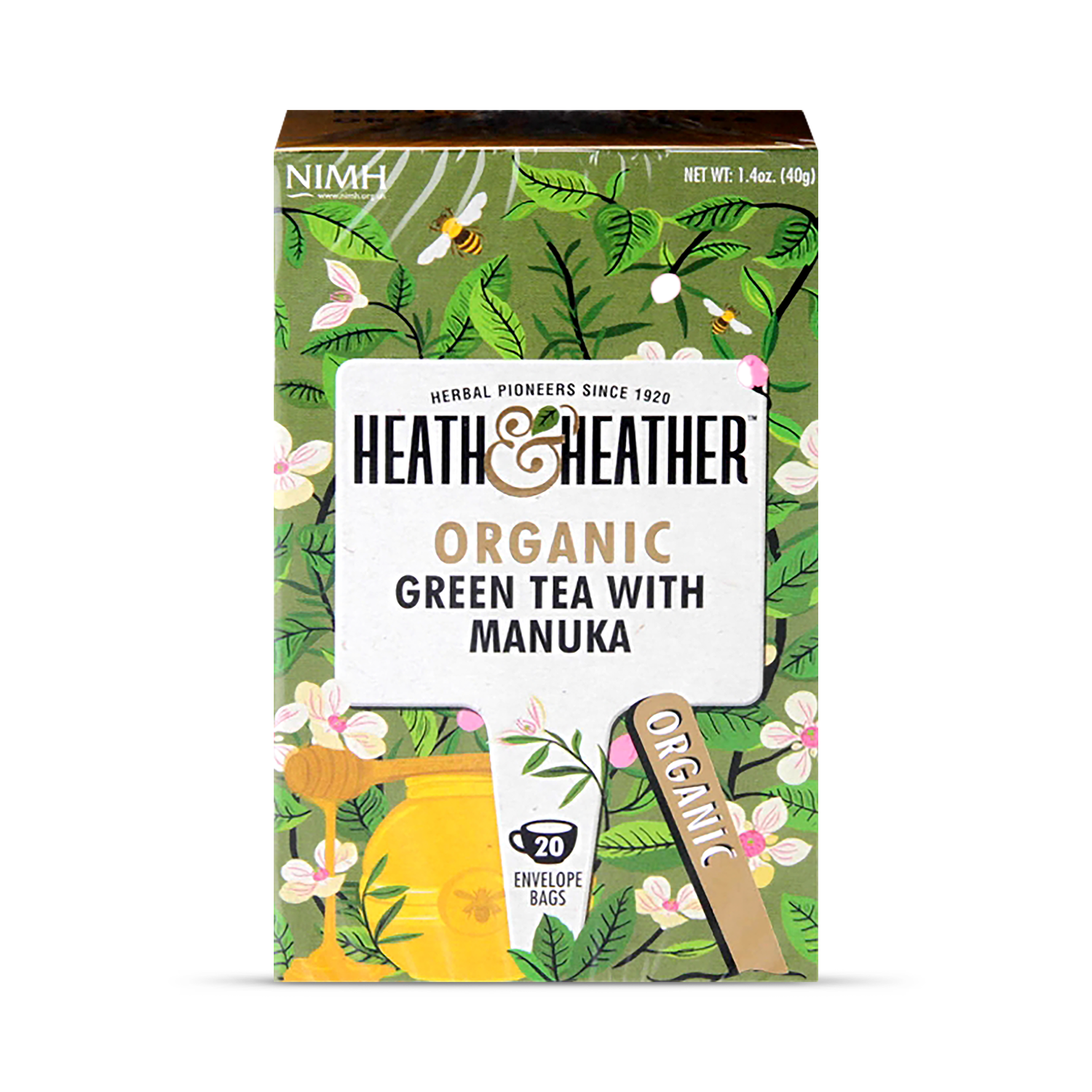 Heath & Heather Organic Green Tea with Coconut 20 Tea Bags - 998548
