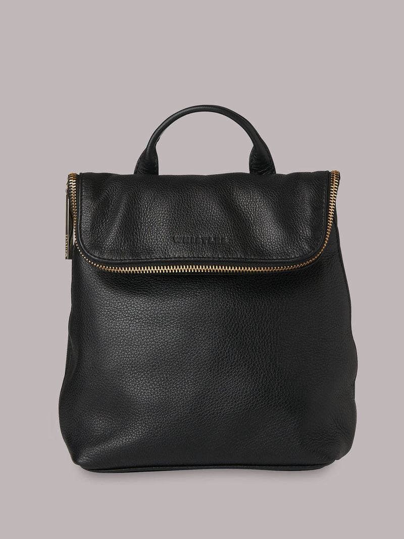 Whistles Mini Verity backpack black leather, imported from the UK