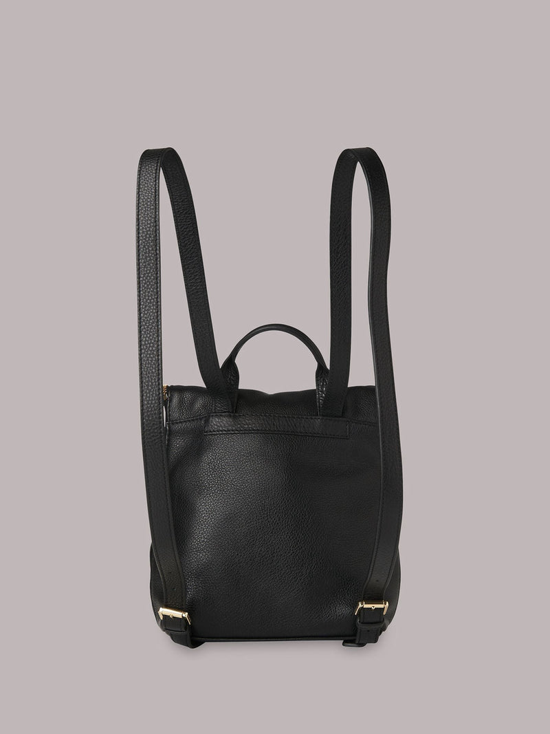 Whistles Mini Verity backpack black leather, imported from the UK