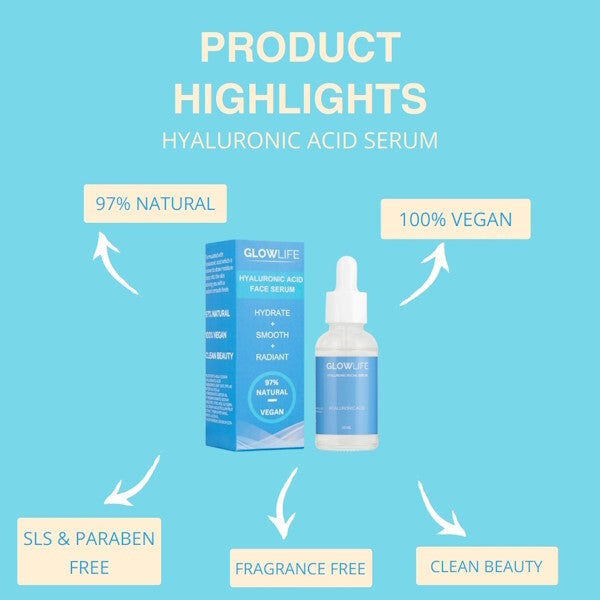 Glowlife Hyaluronic Acid Face Serum 30ml, UK version