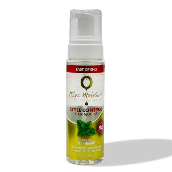 Olive Moisture style control hair mousse, imported from the UK
