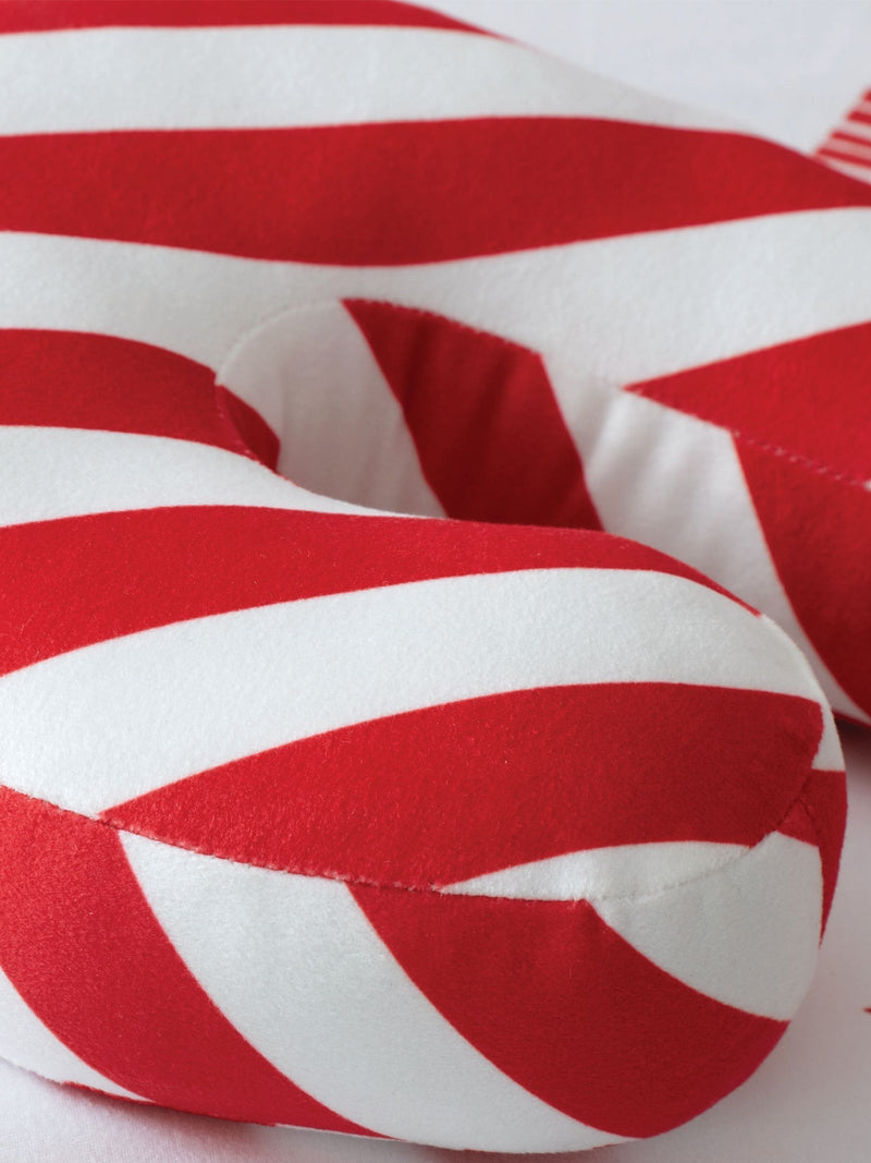 Catherine Lansfield fleece shaped cushion red candy cane 50cm - British product