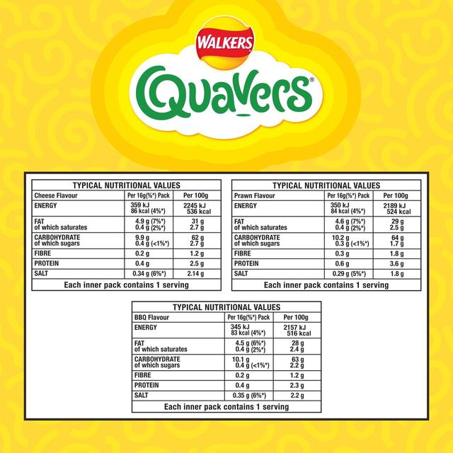 Walkers Quavers Variety Multipack Snacks Crisps 20 per pack GOODS M&S