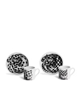 Harrods Fornasetti High Fidelity Set of 2 Coffee Cups and Saucers- Buy online at McGrocer