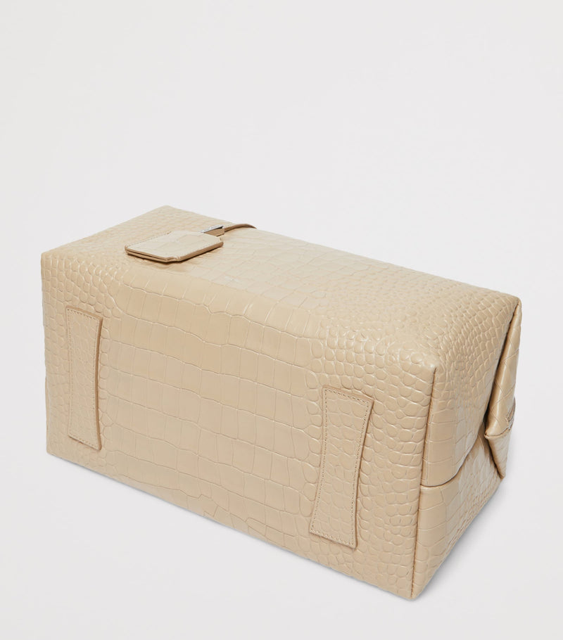 Max Mara large croc-embossed leather Boston bag (British brand)