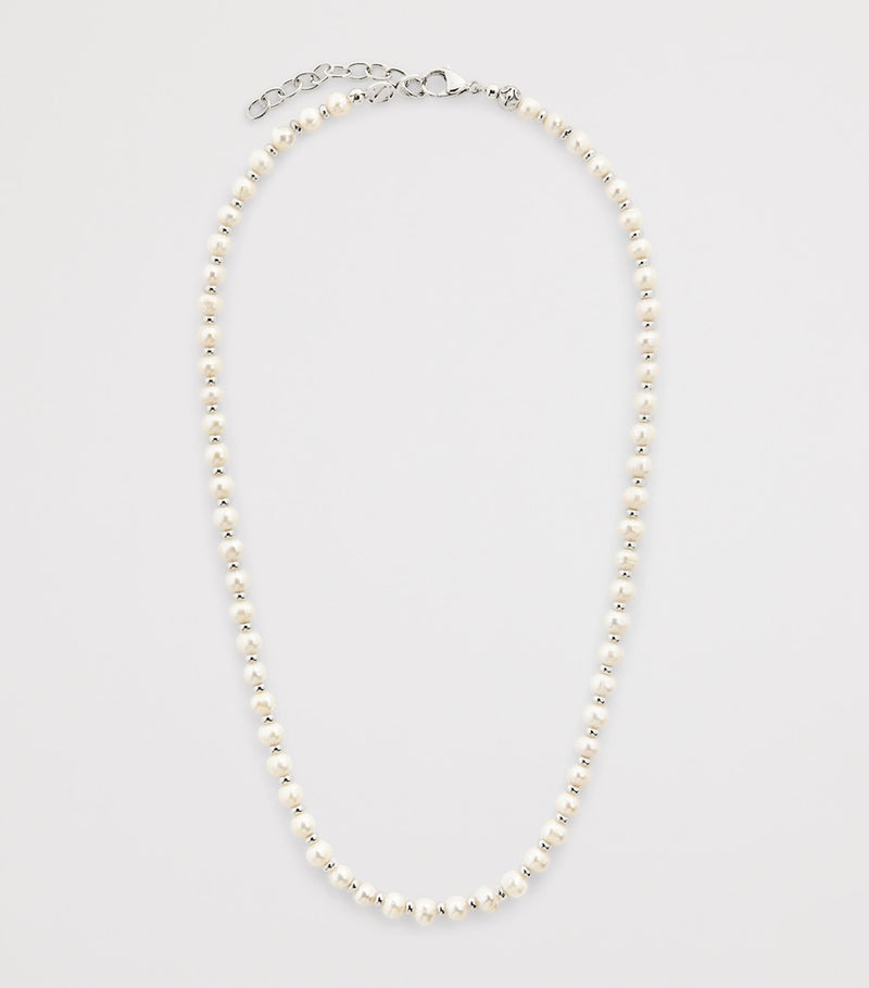 Nialaya Freshwater Pearl Necklace with stainless steel beads, UK version
