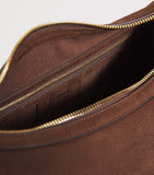 Harrods large suede crescent shoulder bag, imported from the UK