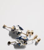 Miu Miu drop earrings with leather and enamel flowers - British product