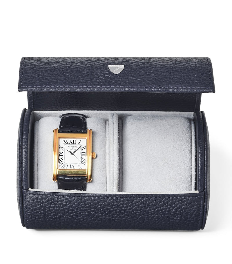 Aspinal Of London grained leather double watch box - British product