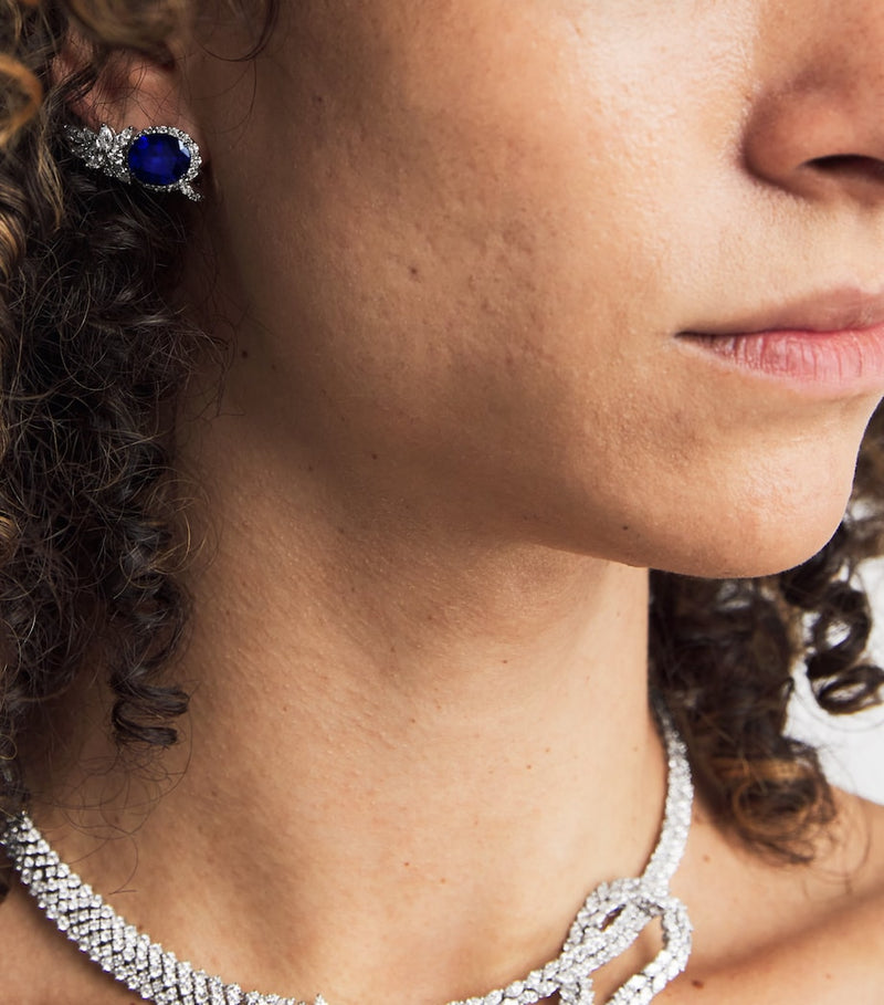 Yeprem diamond and sapphire stud earrings - British product